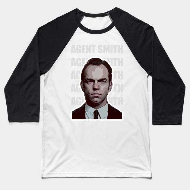 Agent Smith Vector Art Baseball T-Shirt by Playful Creatives